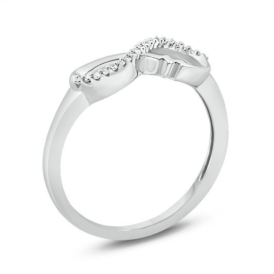 Heartbeat Infinity Diamond Ring in Sterling Silver
