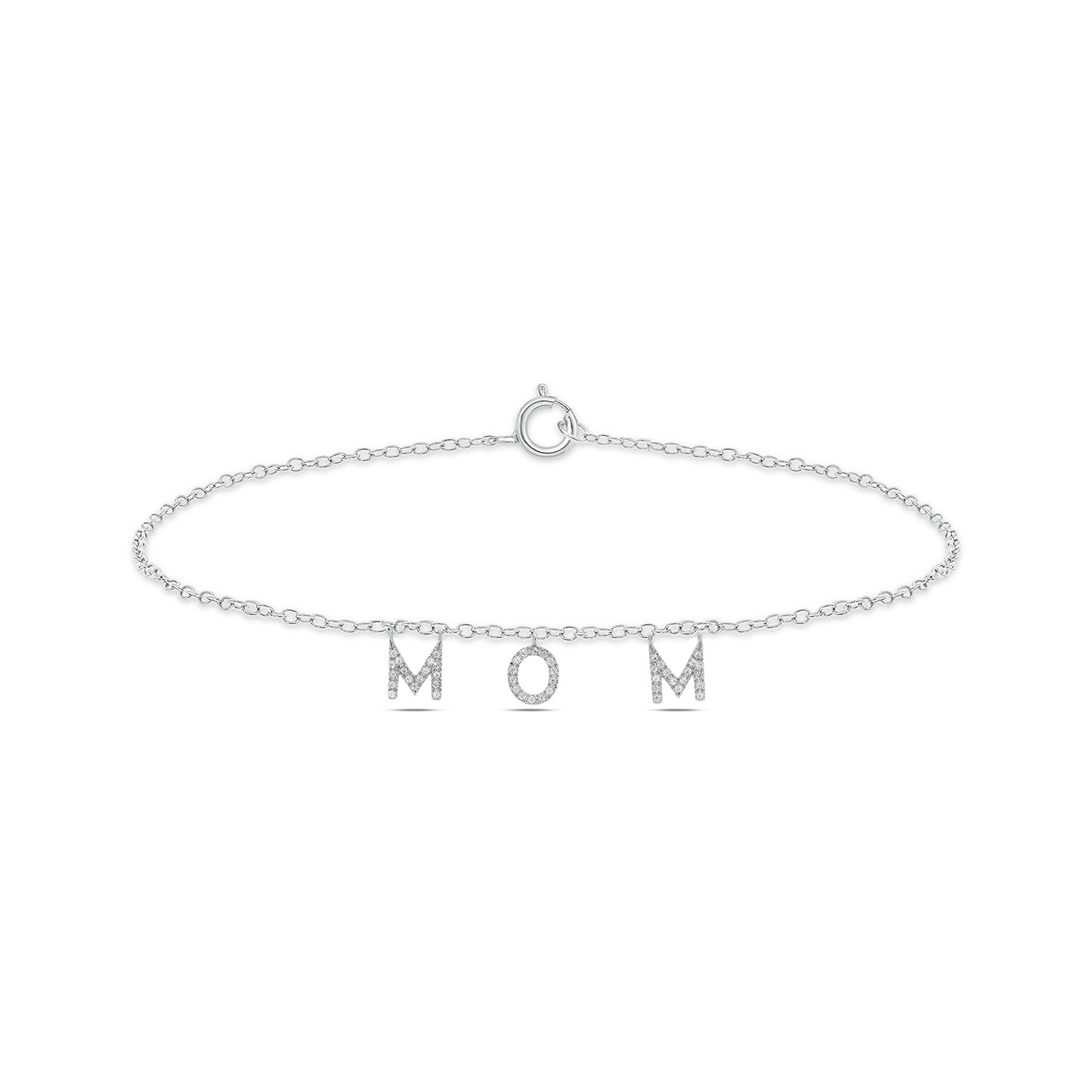 MOM Diamond Bracelet in 925 Sterling Silver