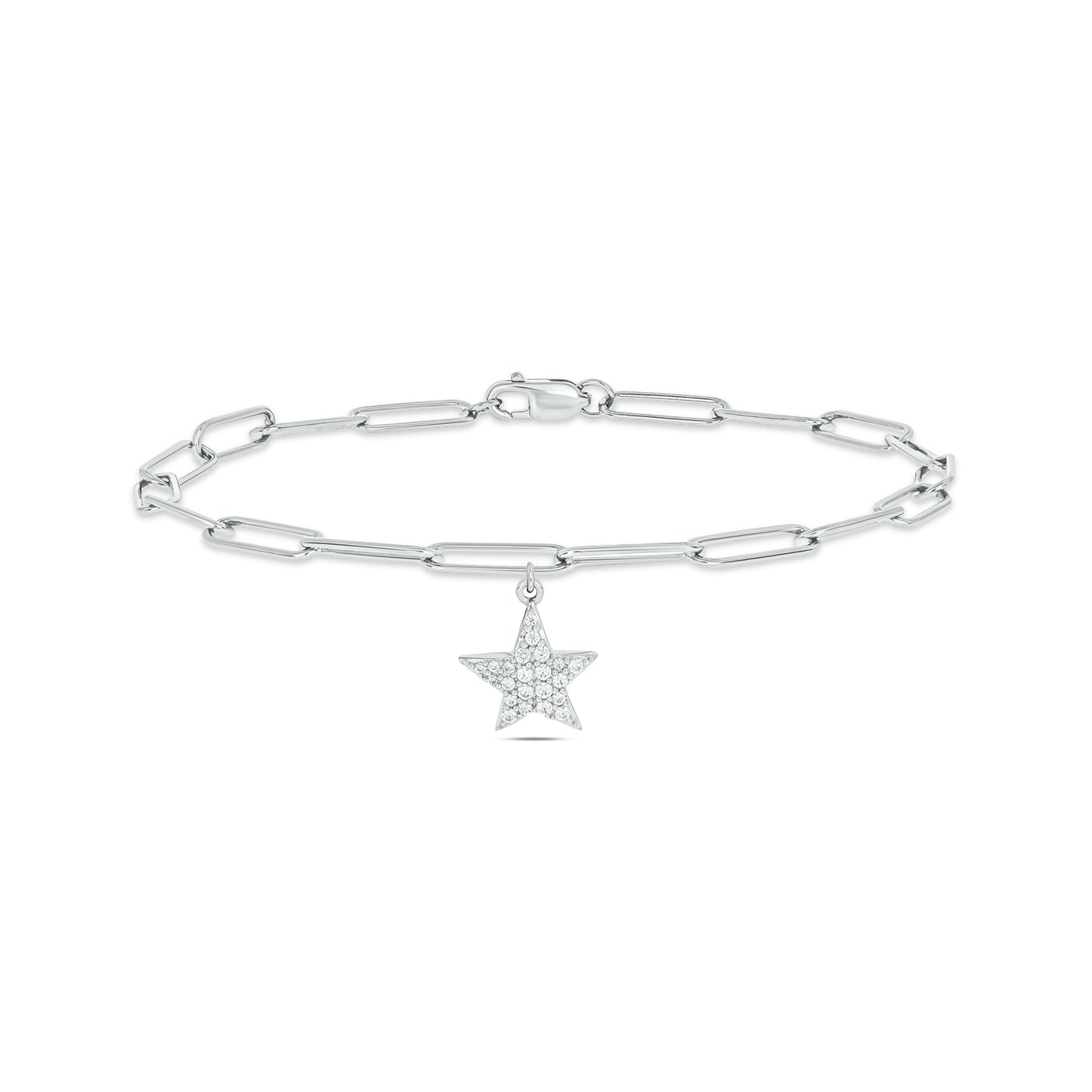 Star Charm Diamond Bracelet in 925 Sterling Silver