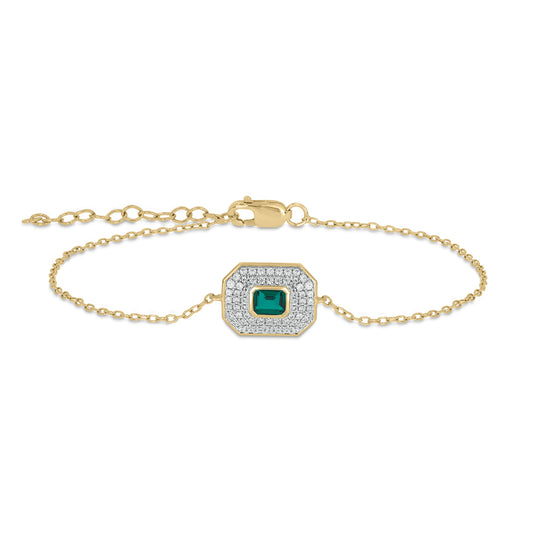 14KT Gold, Emerald & Diamonds Luxury Bracelet