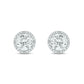 Round Coloured Stone Diamond Earrings in 925 Sterling Silver