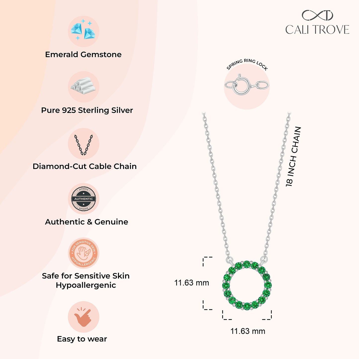 Emerald Circle Pendant necklace