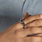 925 Sterling Silver Men's Polished Shank Square Natural Gemstone & Diamond Ring