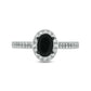 10KT Gold Oval Black Sapphire Stunning Diamond Ring