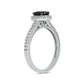 10KT Gold Oval Black Sapphire Stunning Diamond Ring