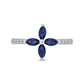 10KT Gold Stunning Floral Blue Sapphire & Diamond Ring