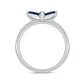 10KT Gold Stunning Floral Blue Sapphire & Diamond Ring