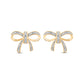 14K & 18K Gold Vermeil Diamond Ribbon Bow Earrings