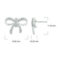 Diamond Accent Ribbon Bow Earrings in 925 Sterling Silver