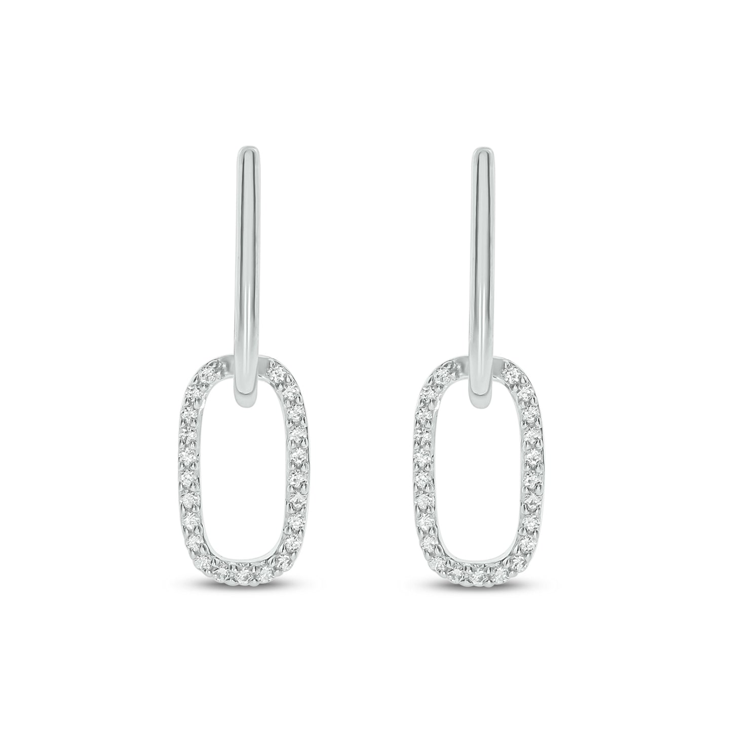 Mini Paper Clip Drop Earrings in 925 Sterling Silver