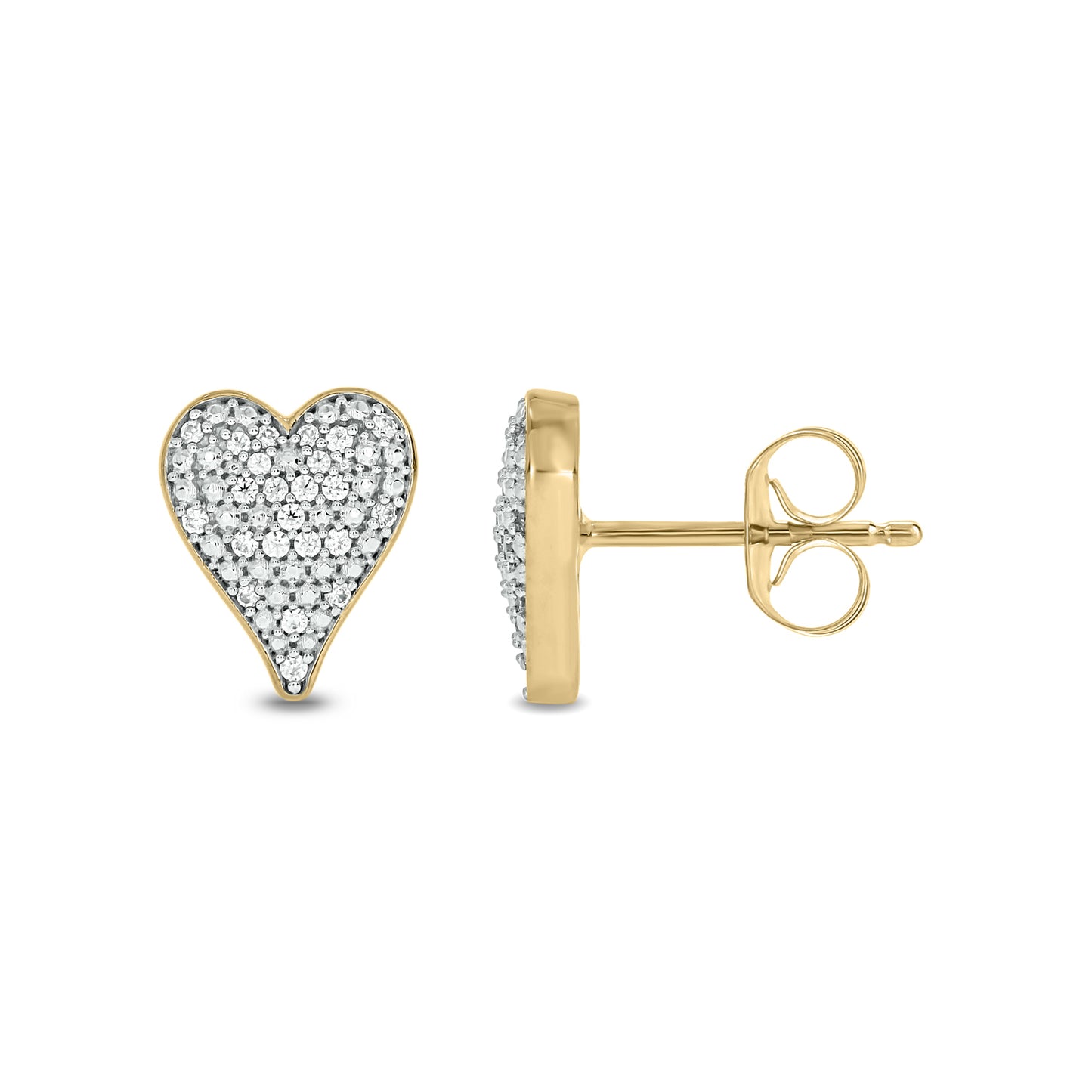14KT Gold Unique Heart Shape Diamond Earrings