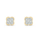 10KT Gold Dainty Floral Diamond Studs