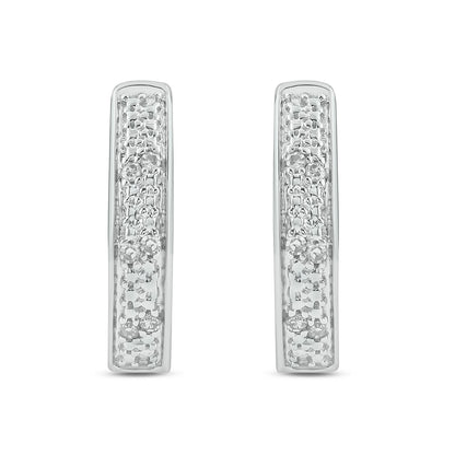 14K Gold Vermeil Classic Hoop Huggie Diamond Earrings