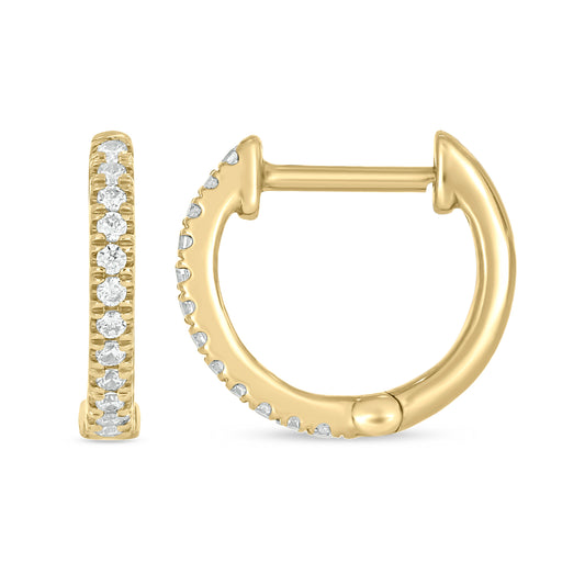 Exquisite 10KT Gold Diamond Hoops, Authentic Brilliance