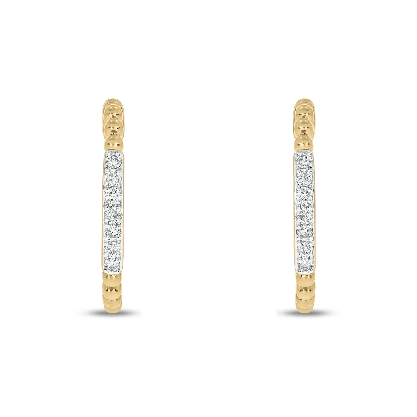 10KT Gold Luxurious Diamond Hoop Earrings