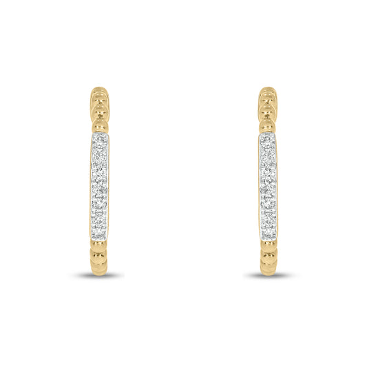 10KT Gold Luxurious Diamond Hoop Earrings
