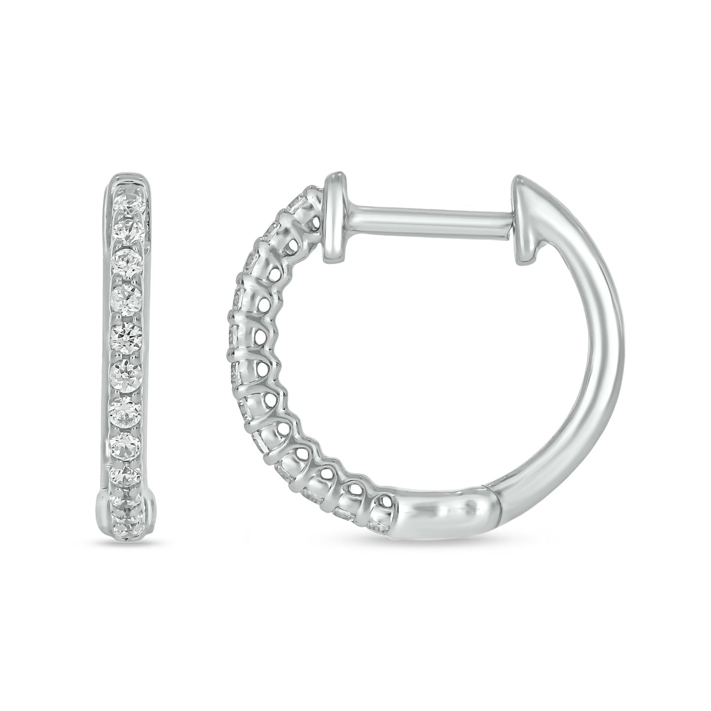 Classic Diamond Hoop Earrings In 10KT Gold