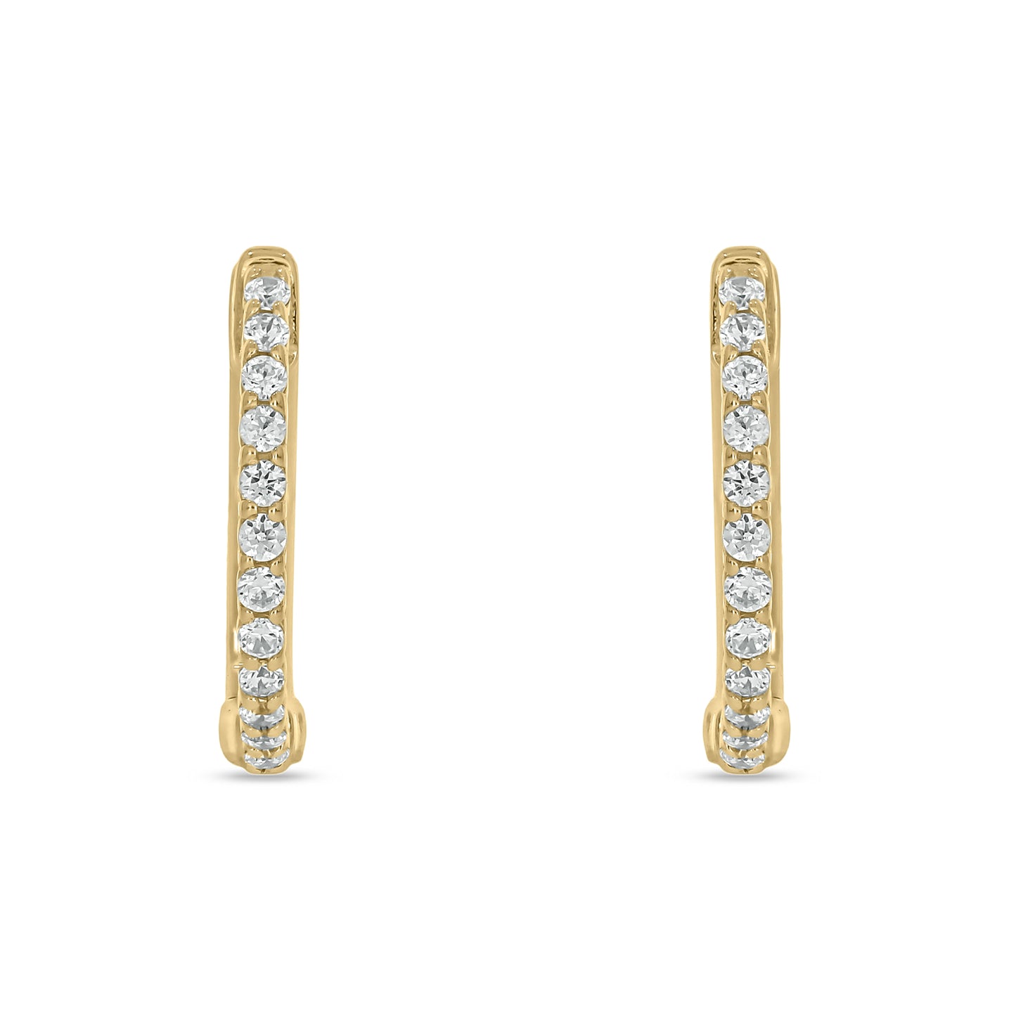 Classic Diamond Hoop Earrings In 10KT Gold
