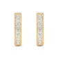 10K Gold Baguette Diamond Hoop Earrings