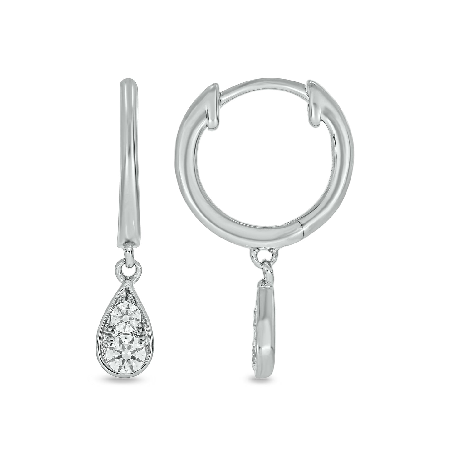 925 Sterling Silver Classic Diamond Mini Hoop Earrings