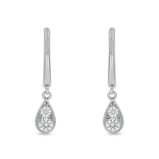 925 Sterling Silver Classic Diamond Mini Hoop Earrings