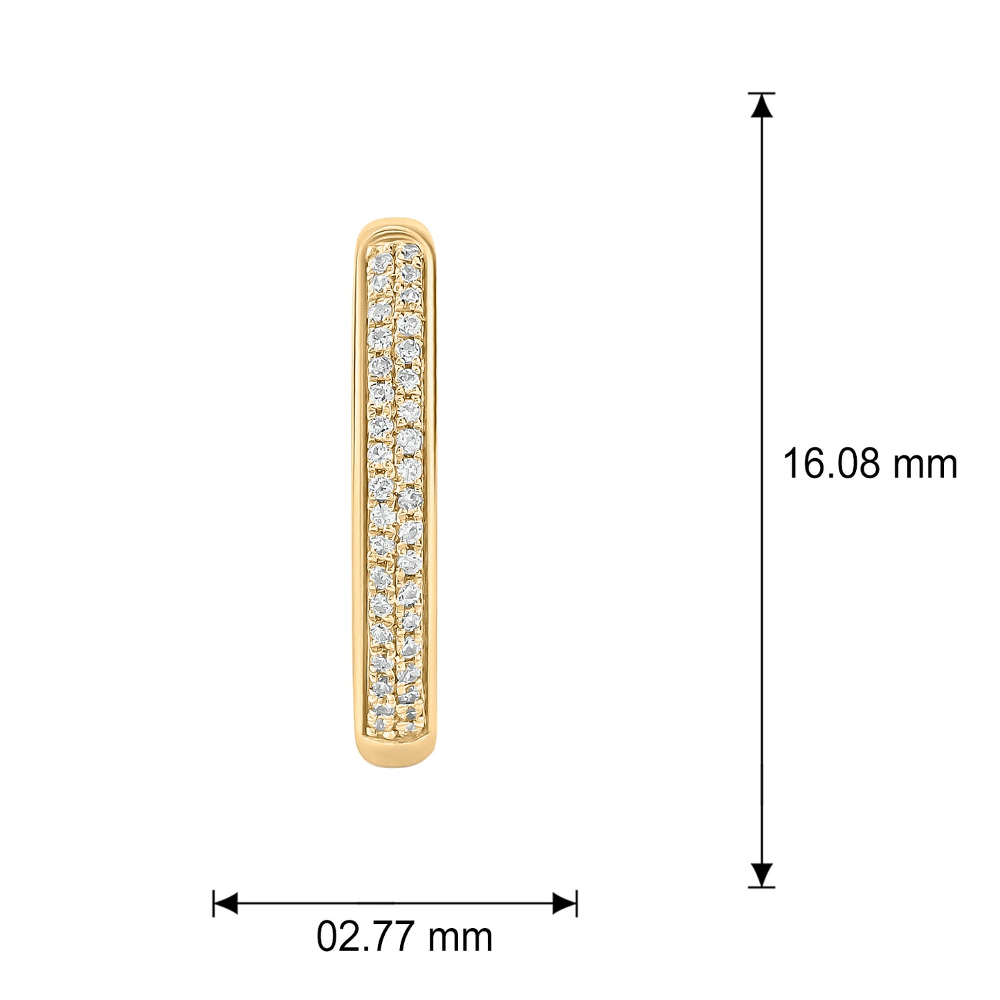 10K Gold Double Row Diamond Hoop Earrings