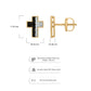 14KT Gold & Black Diamond Men's Cross Stud Earrings