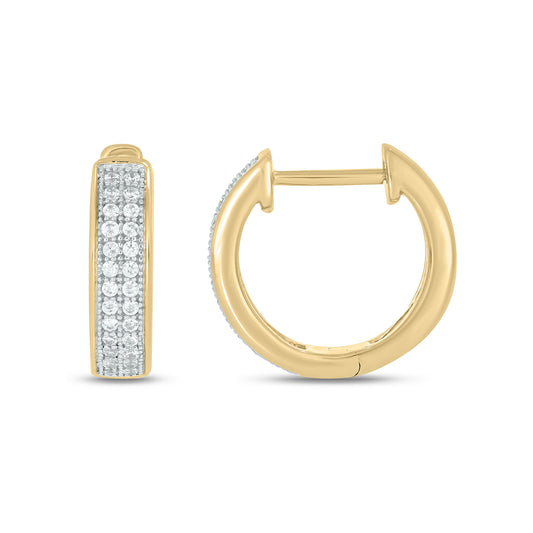 14KT Gold Luxurious Diamond Hoop Earrings