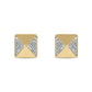 14KT Gold & Diamond Men's Pyramid Stud Earrings