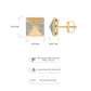 14KT Gold & Diamond Men's Pyramid Stud Earrings