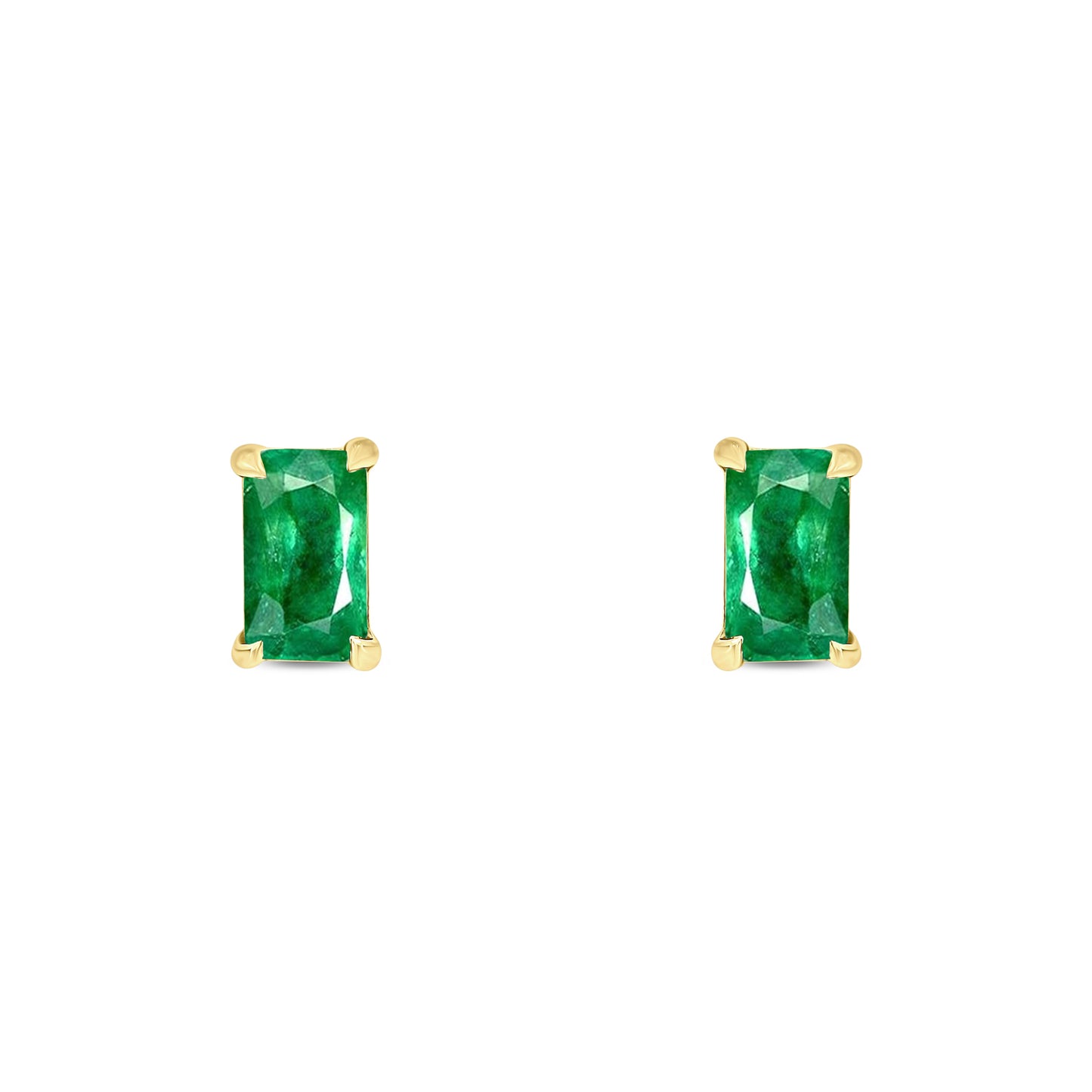 14KT Gold Daily Wear Emerald Stud Earrings