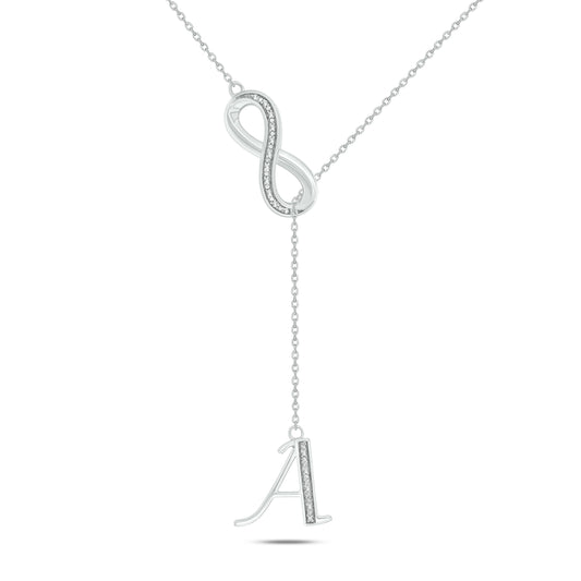Initial Lariat Necklace - A