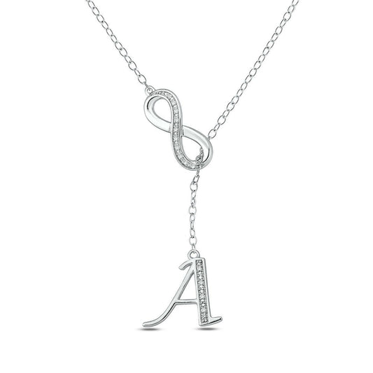 Infinity Initial Pendants in 925 Sterling Silver
