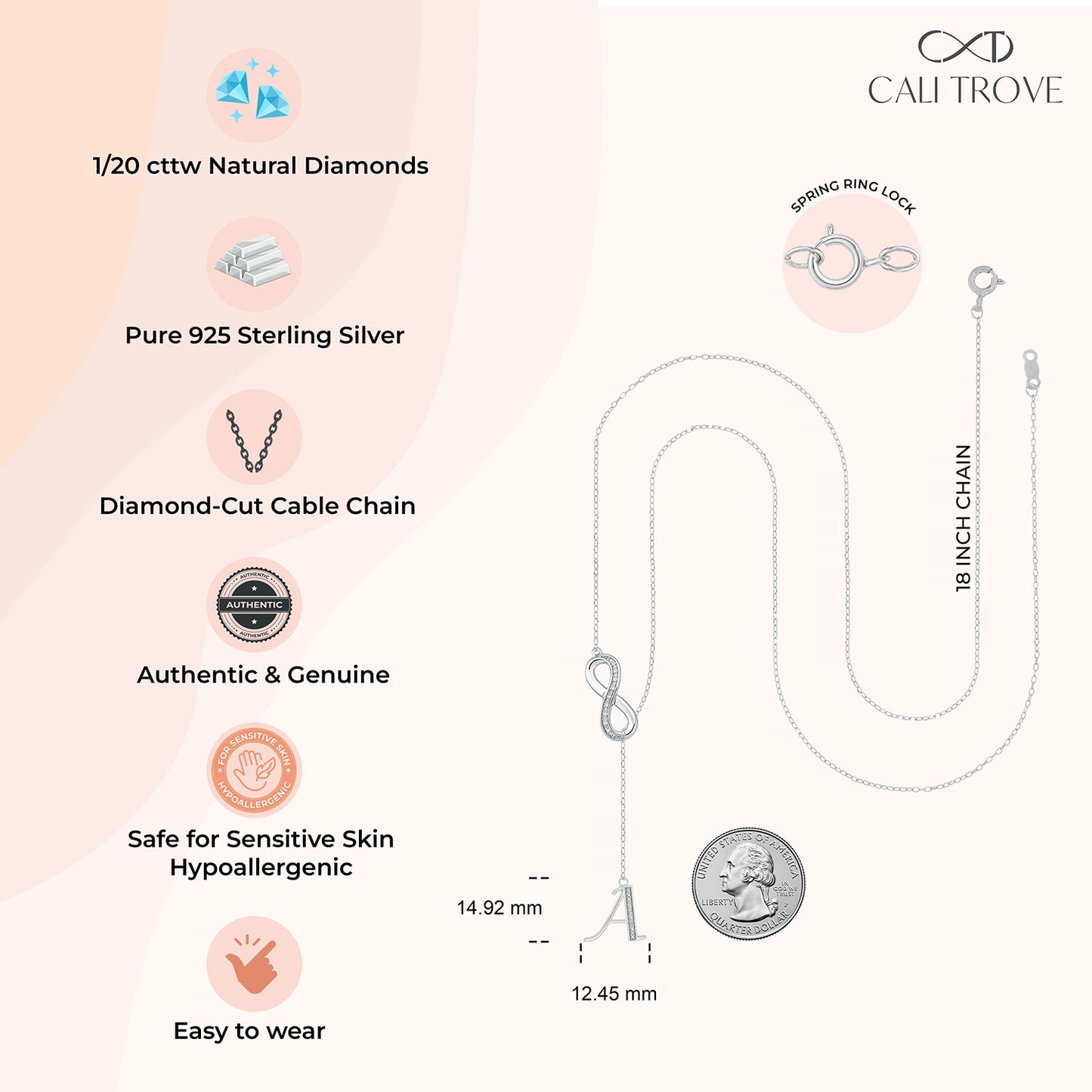 Initial Lariat Necklace - A