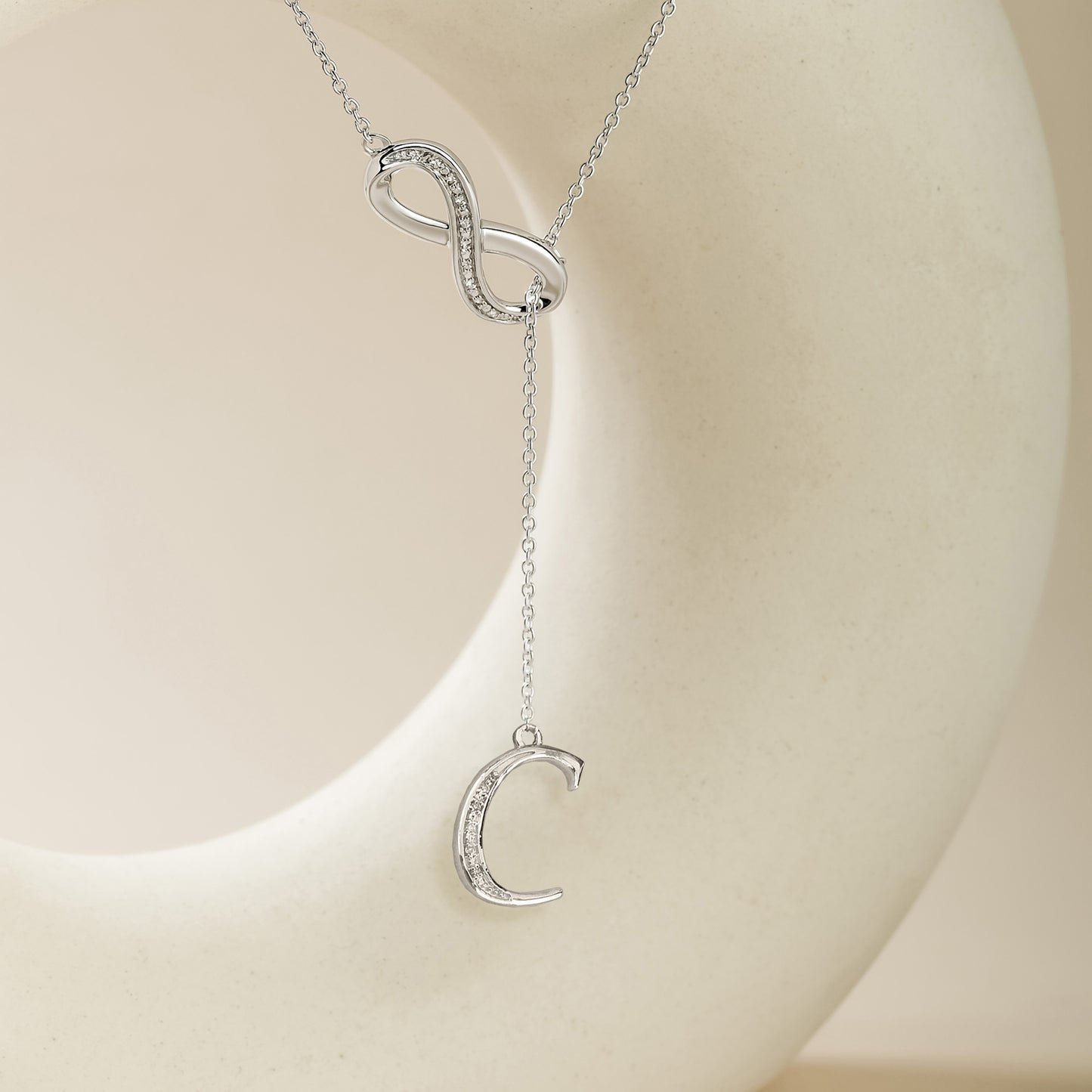 Initial Lariat Necklace - C
