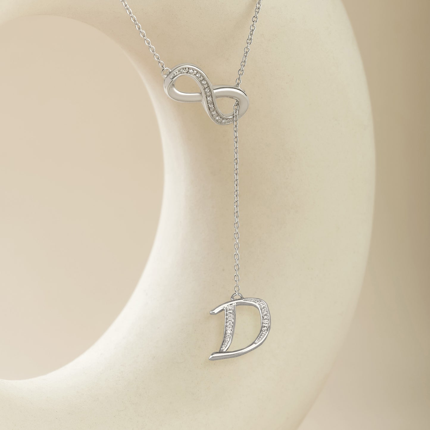 Initial Lariat Necklace - D