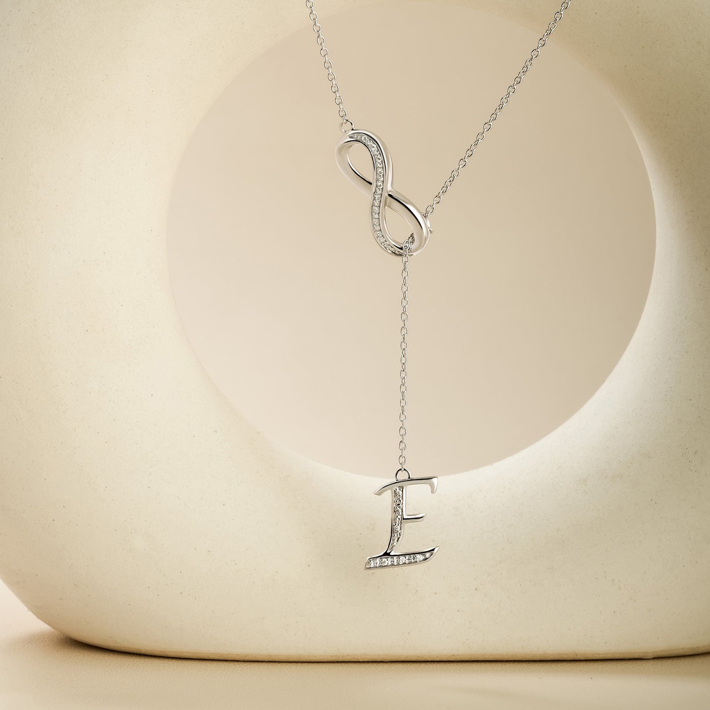 Initial Lariat Necklace - E