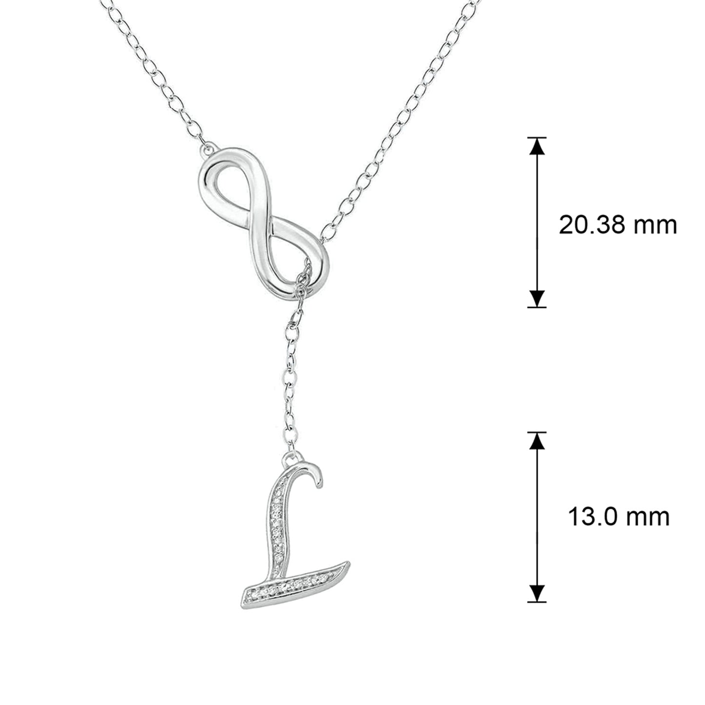 Infinity Initial Letter Pendants in 925 Sterling Silver