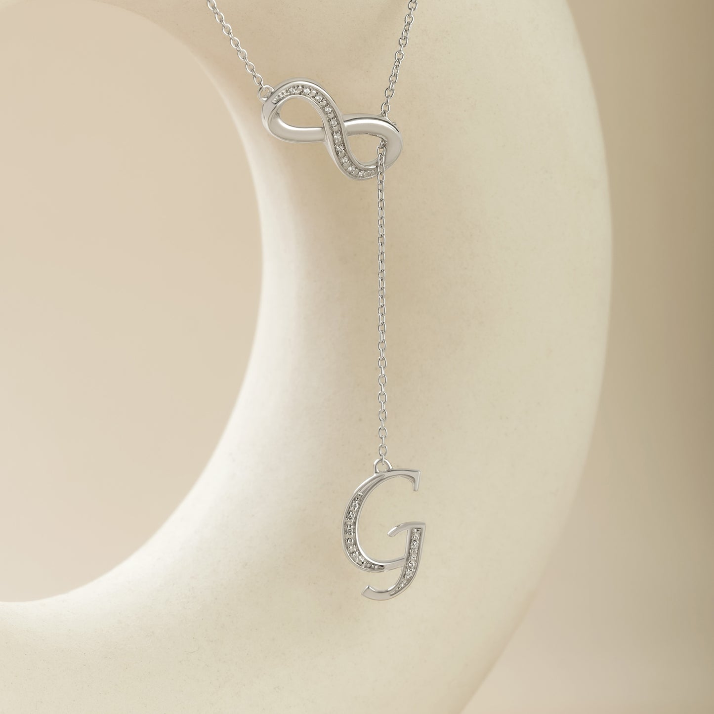 Initial Lariat Necklace - G