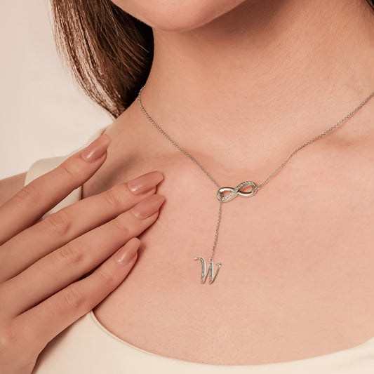 Initial Lariat Necklace - W