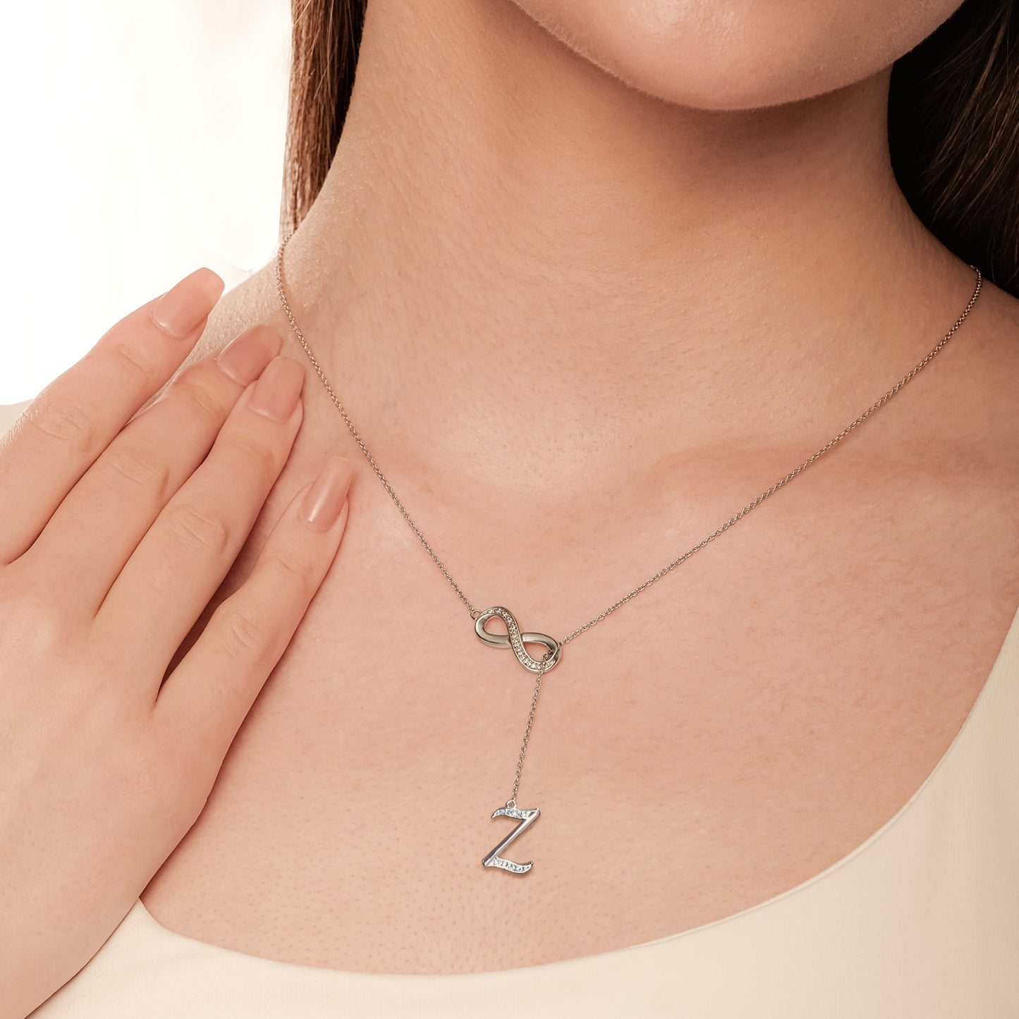 Initial Lariat Necklace - Z