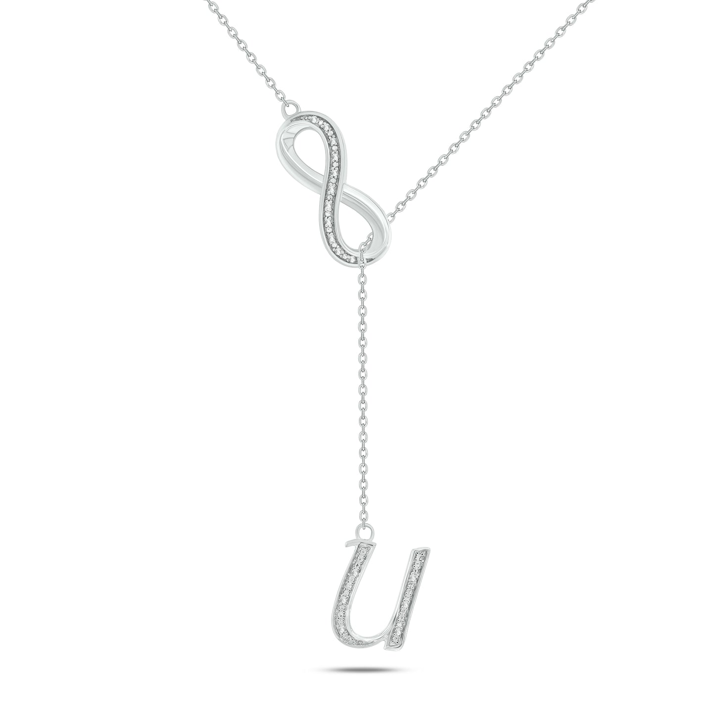 Initial Lariat Necklace - U