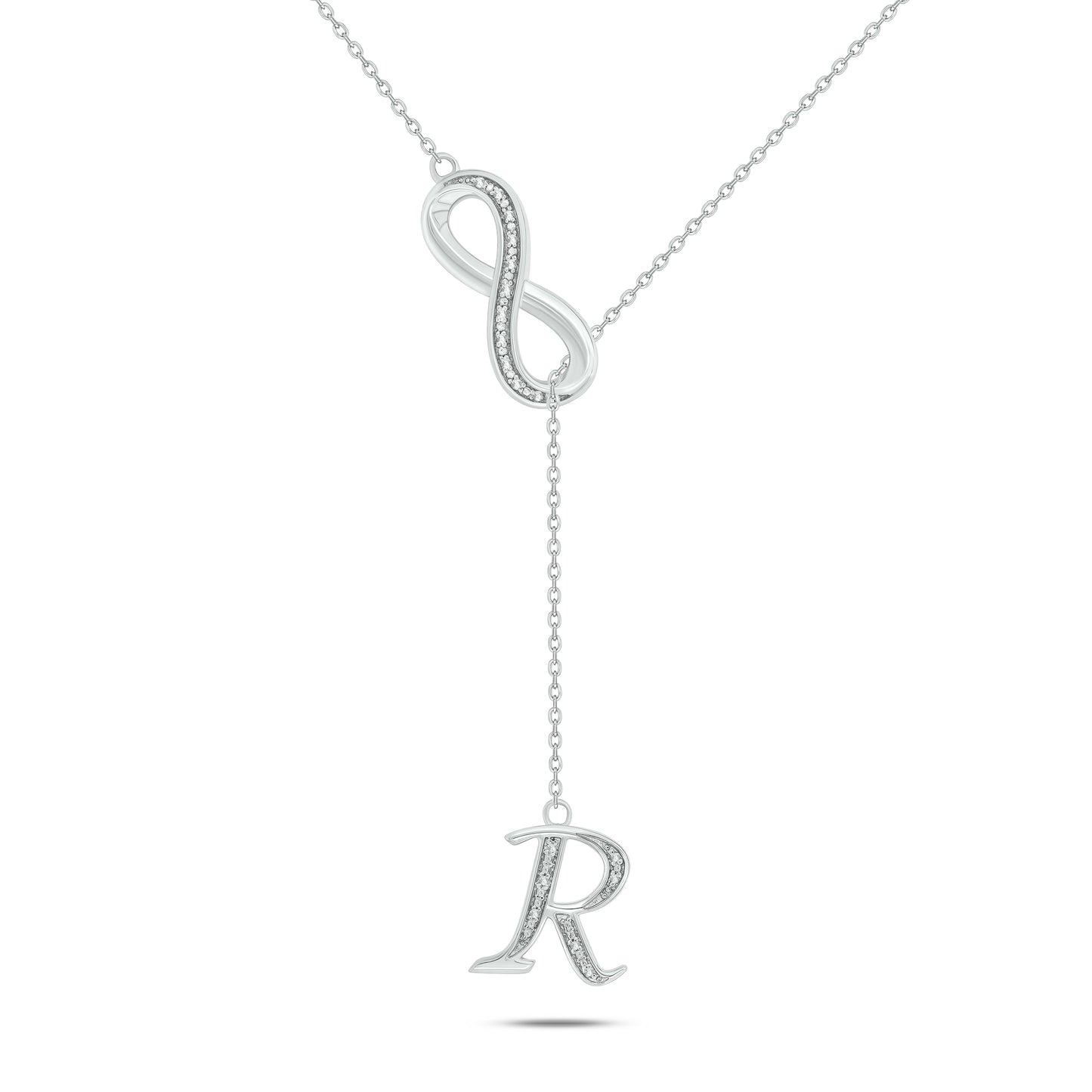 Initial Lariat Necklace - R