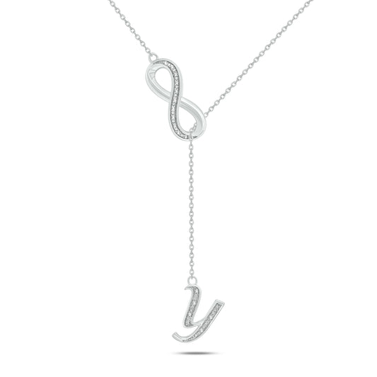 Initial Lariat Necklace - Y