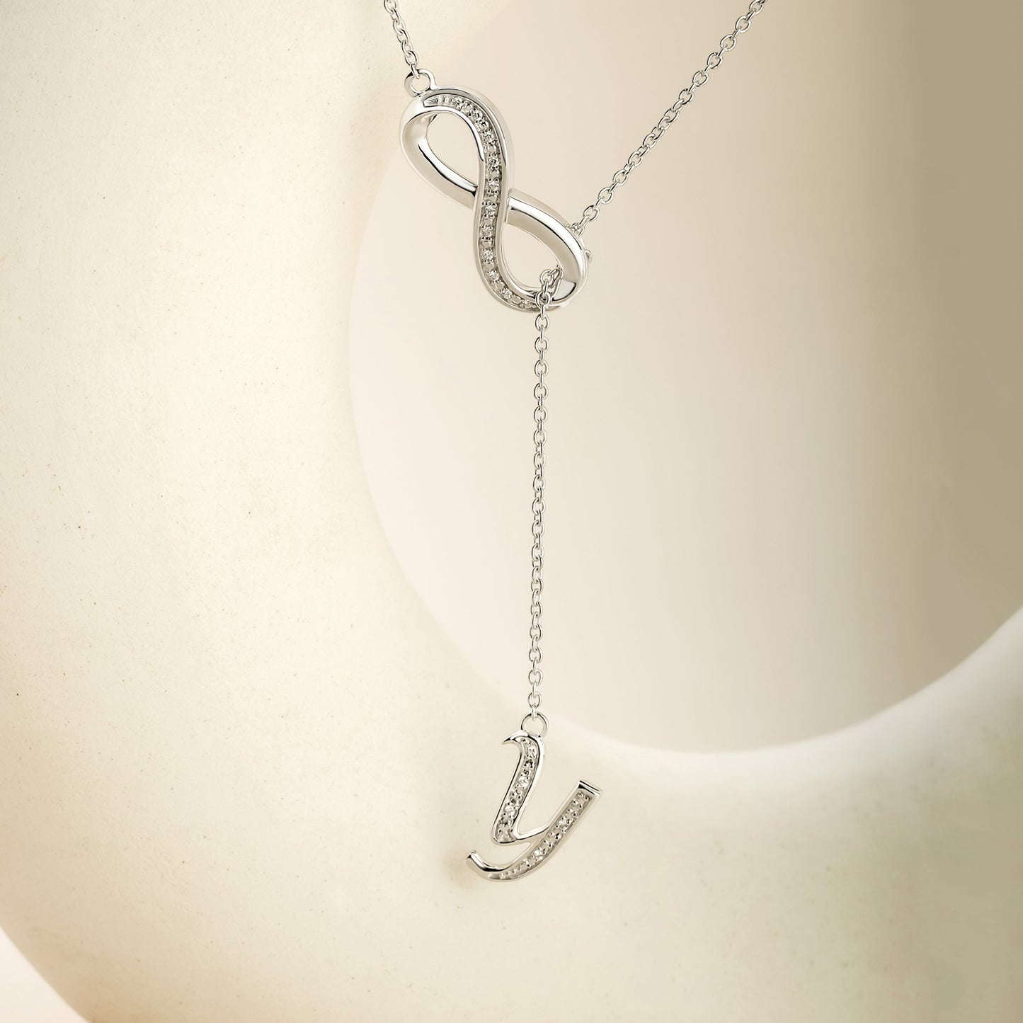Initial Lariat Necklace - Y