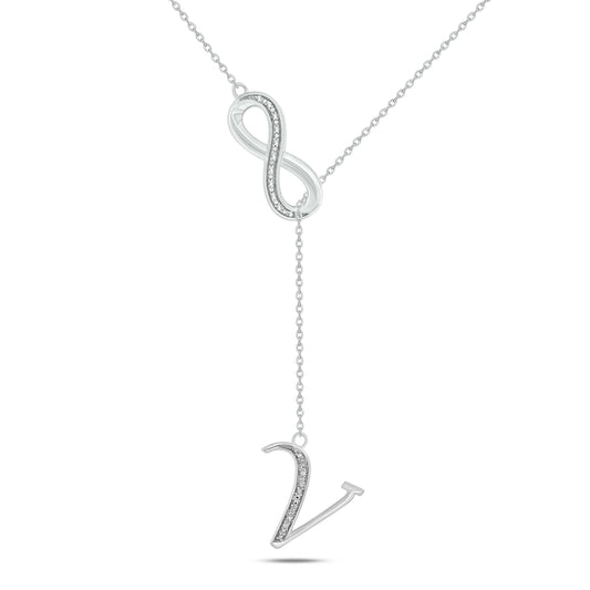 Initial Lariat Necklace - V