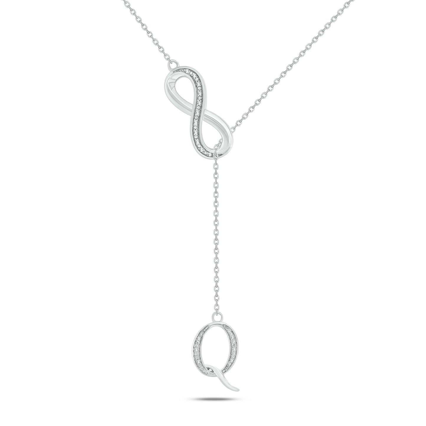 Initial Lariat Necklace - Q
