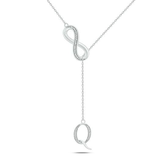 Initial Lariat Necklace - Q