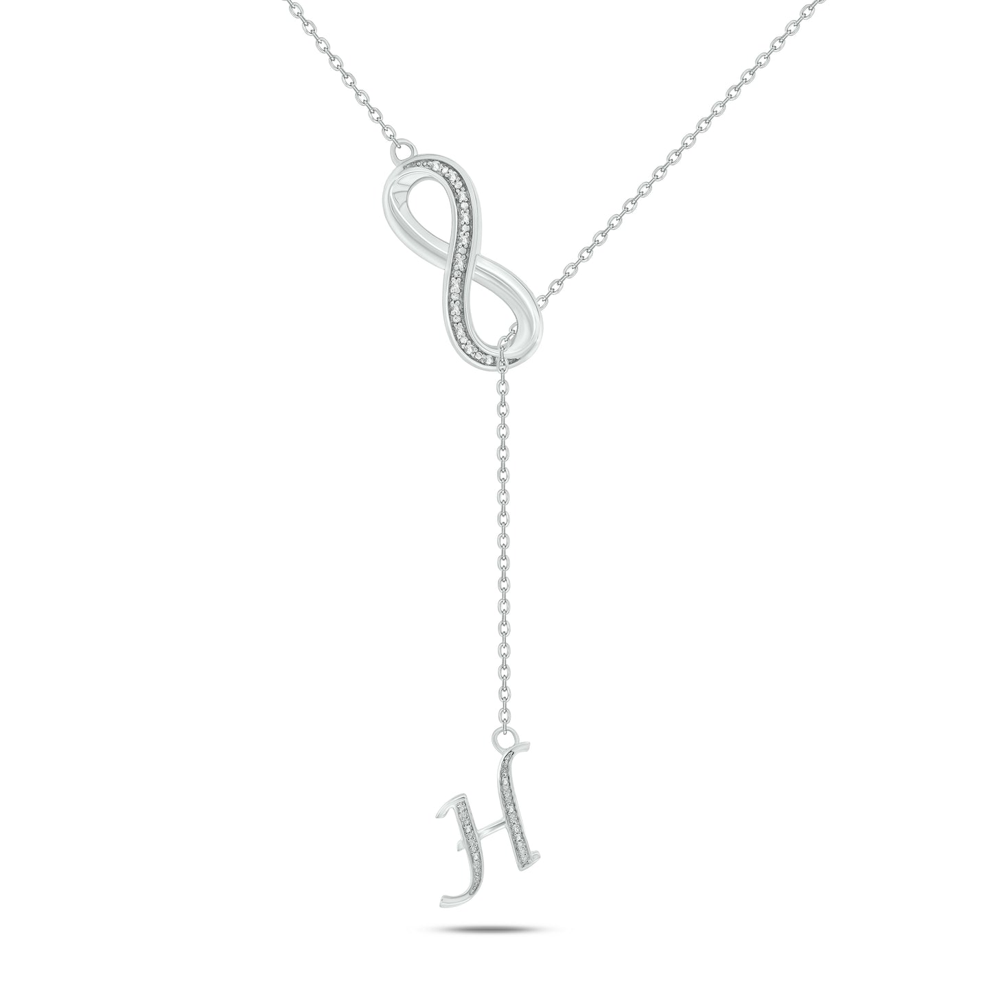 Initial Lariat Necklace - H