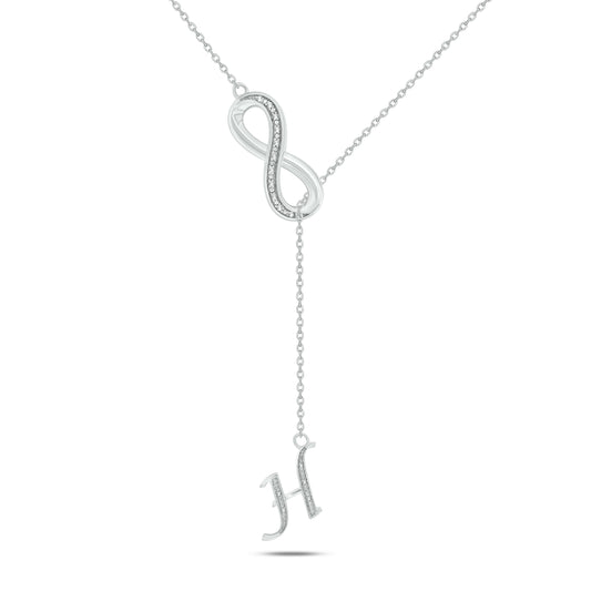 Initial Lariat Necklace - H